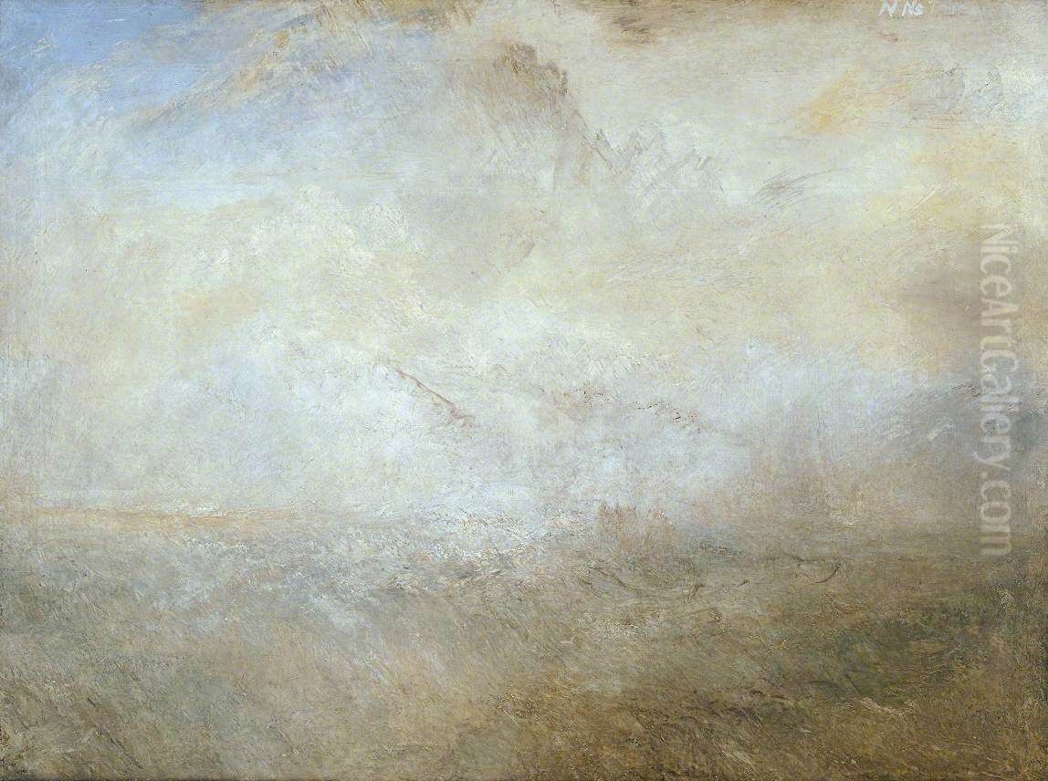 Seascape with Distant Coast Oil Painting by J. M. W. Turner