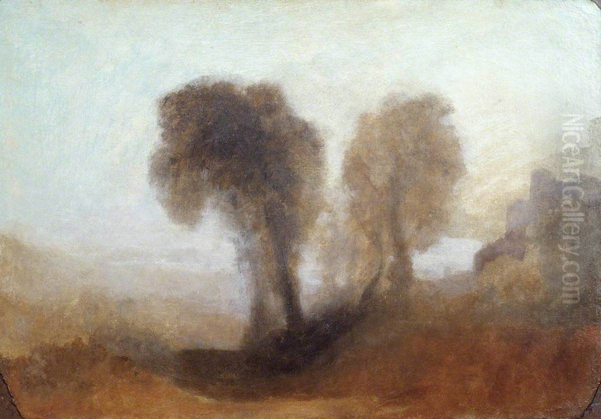 Landscape with Trees and a Castle Oil Painting by J. M. W. Turner