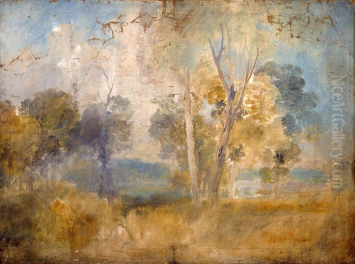 The Thames Glimpsed between Trees, possibly at Kew Bridge Oil Painting by J. M. W. Turner