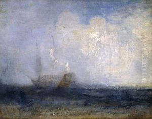 Seascape with a Sailing Boat and a Ship