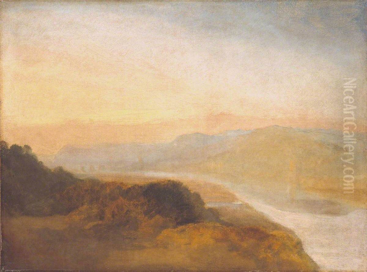 Valley with a Distant Bridge and Tower Oil Painting by J. M. W. Turner