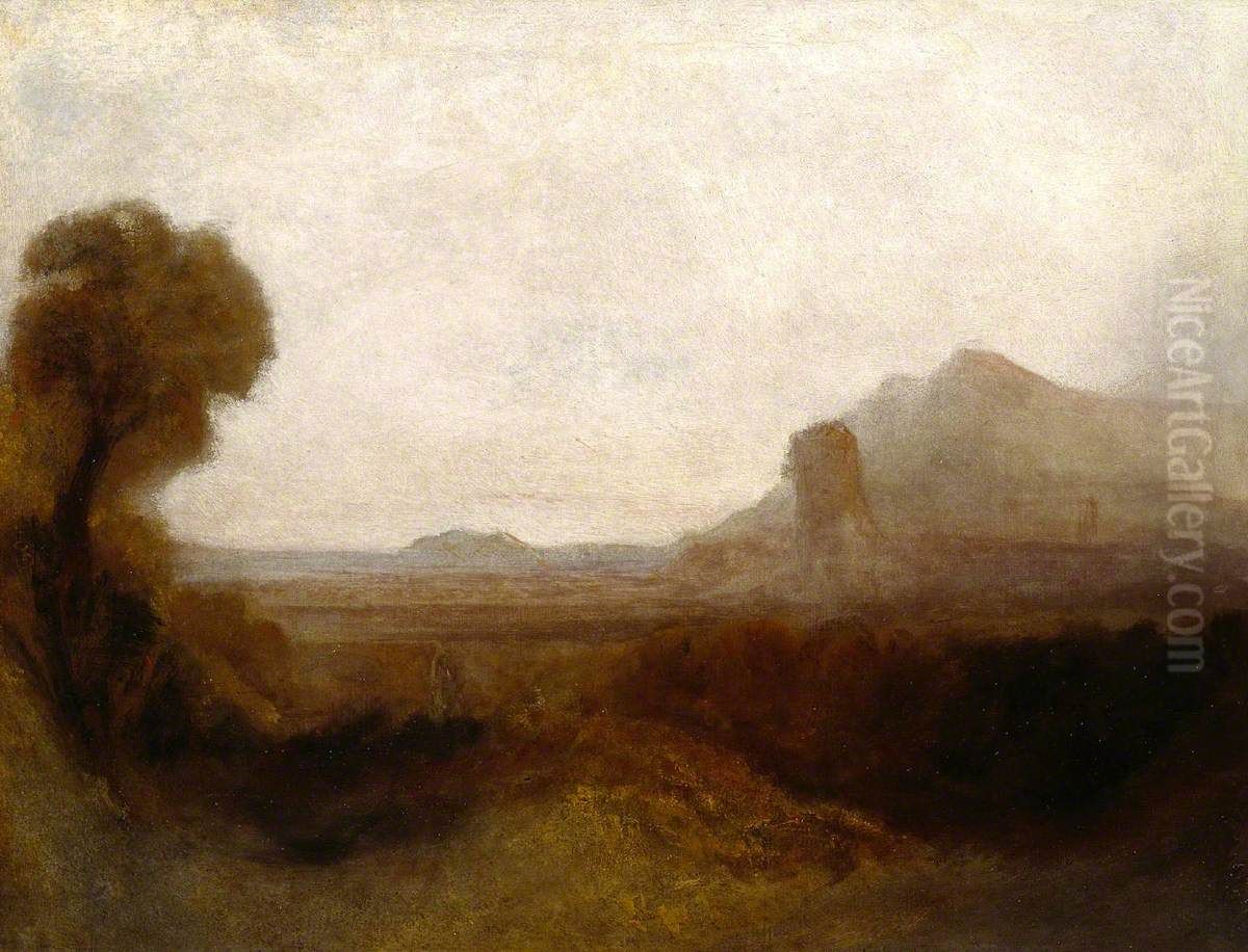 Italian Landscape with a Tower Oil Painting by J. M. W. Turner