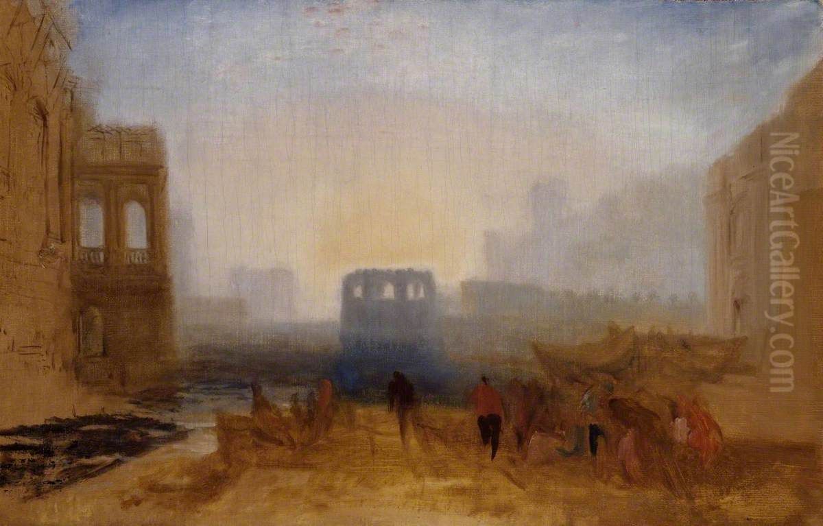 Study for 'Dido Directing the Equipment of the Fleet' Oil Painting by J. M. W. Turner
