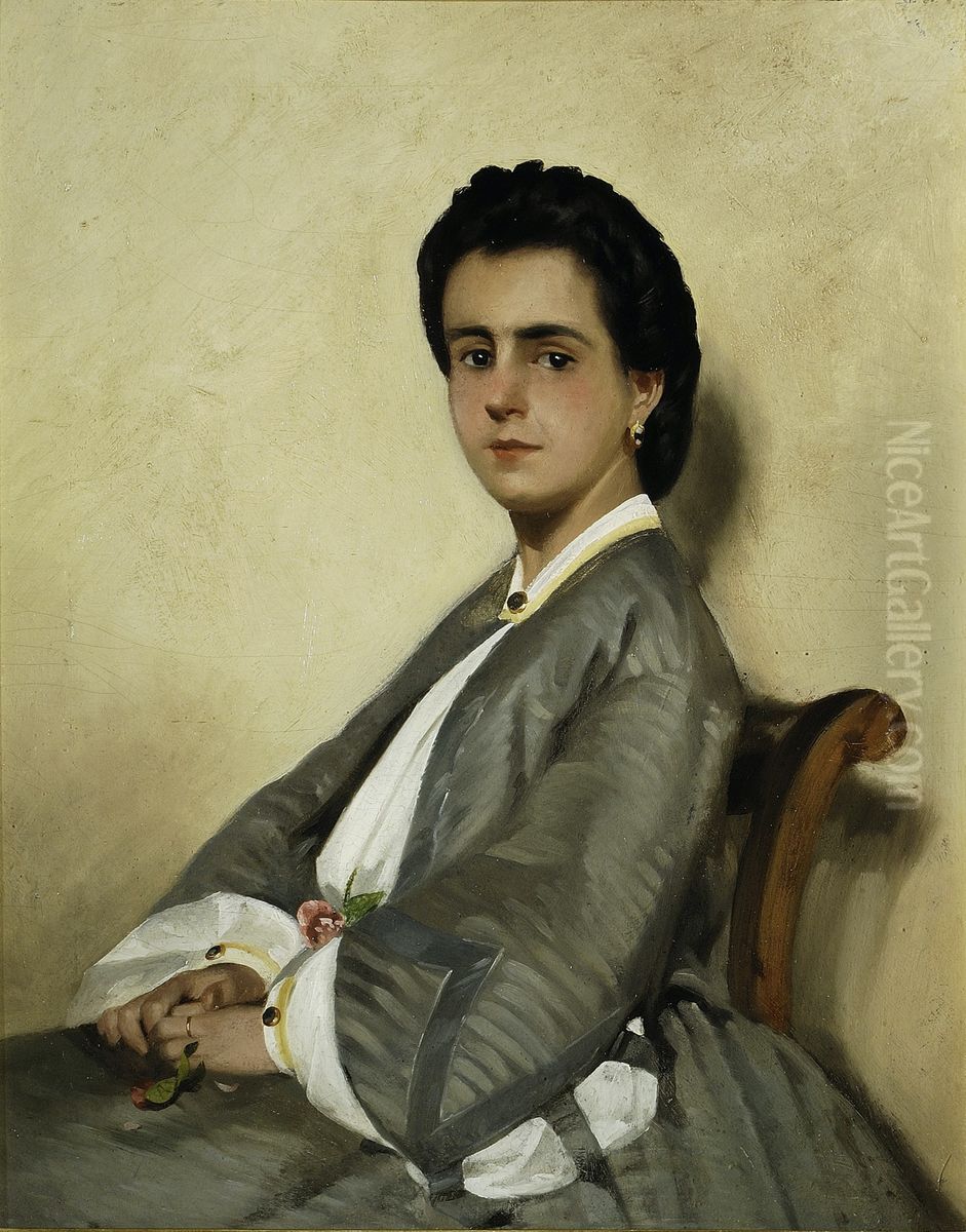 La cugina Argia Oil Painting by Giovanni Fattori