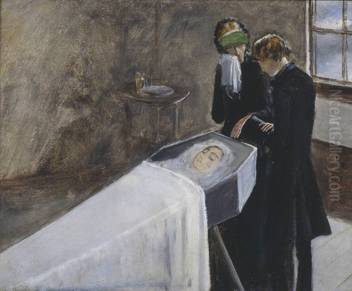 The Artist Attending the Mourning of a Young Girl Oil Painting by Sir John Everett Millais