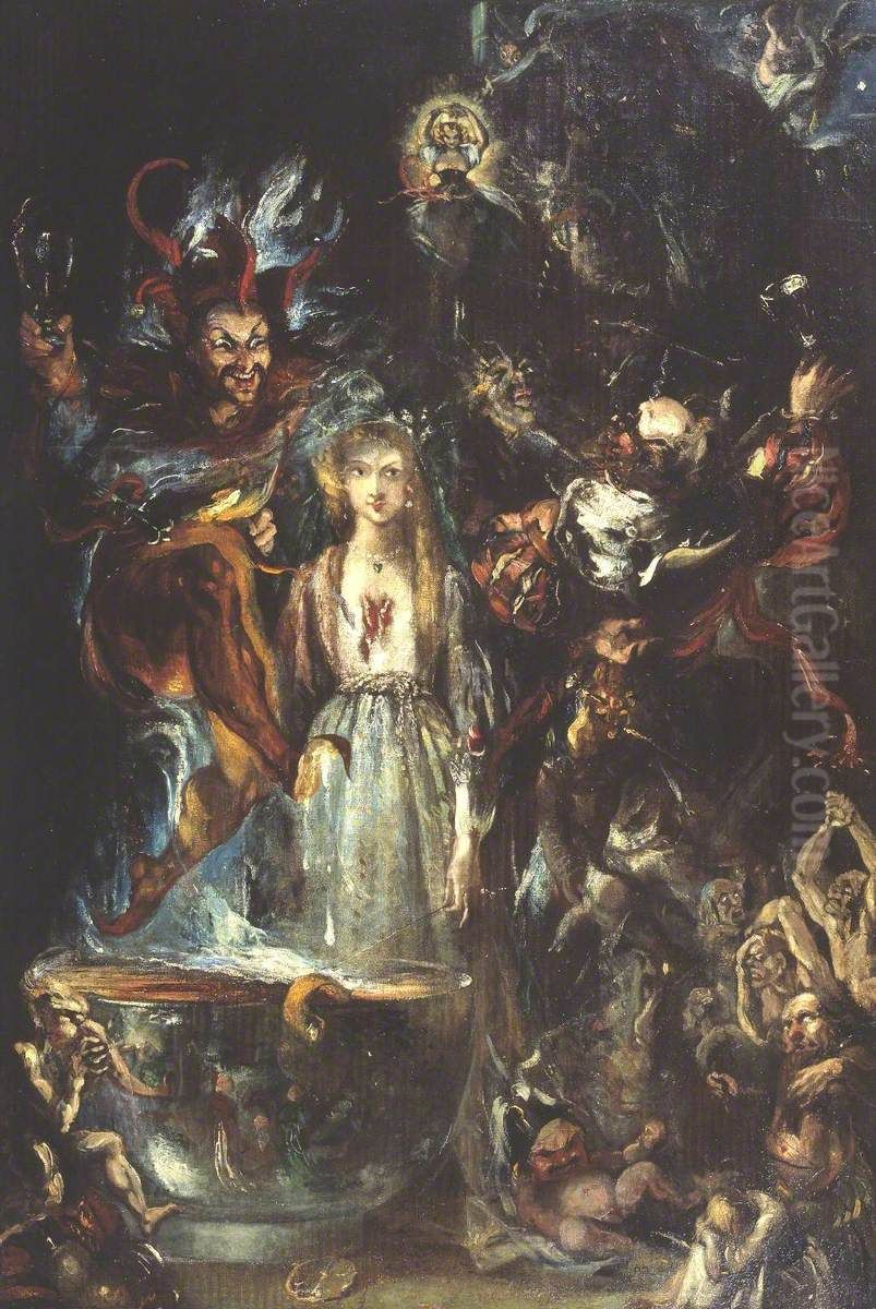 Fantasy Based on Goethe's 'Faust' Oil Painting by Theodor Von Holst