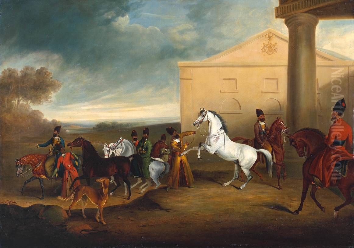 A Representation of the Persians in the Costume of their Country, Attending at Carlton Palace Oil Painting by Henry Bernard Chalon