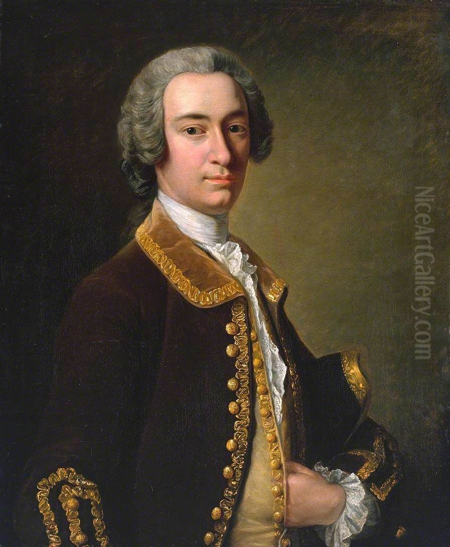 A Gentleman in Brown Oil Painting by William Hoare