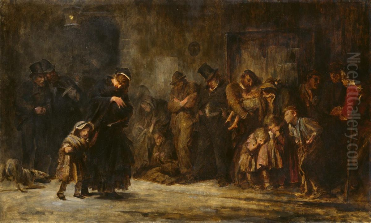 Applicants for Admission to a Casual Ward Oil Painting by Luke Fildes