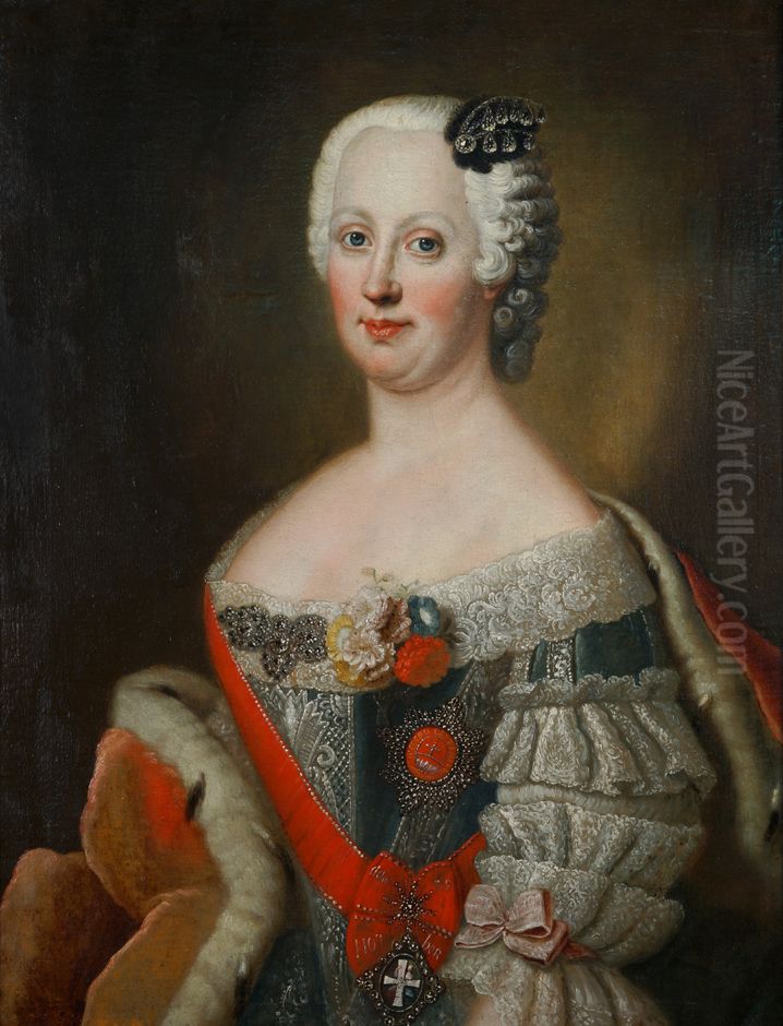 Portrait of Johanna Elisabeth of Holstein-Gottorp Oil Painting by Antoine Pesne