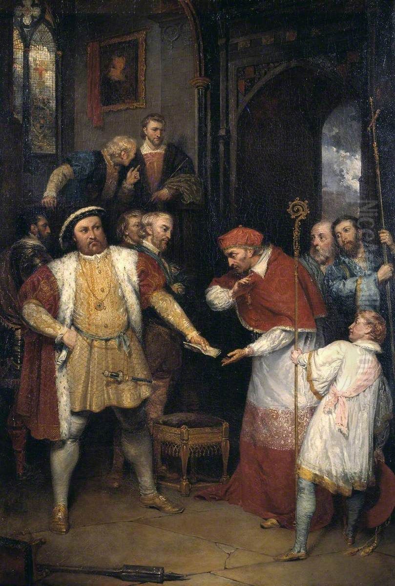 The Disgrace of Wolsey Oil Painting by Henry Monro