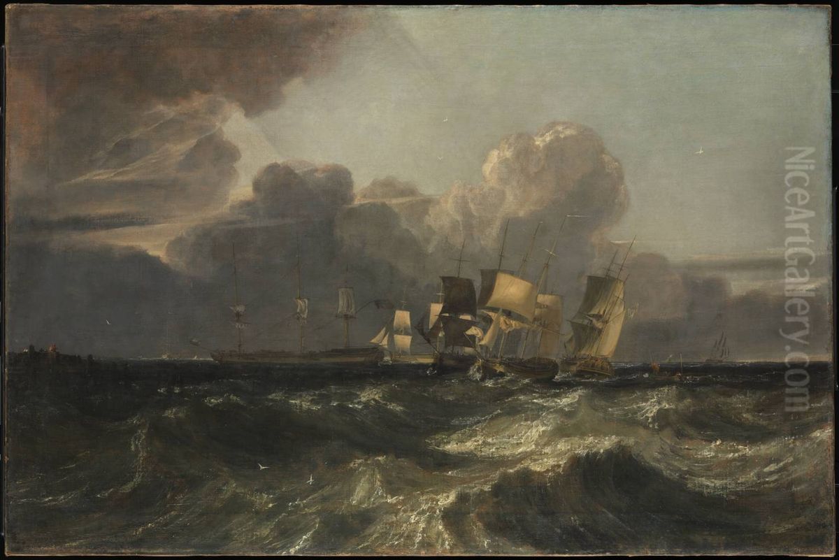 Ships bearing up for Anchorage ('The Egremont Seapiece') Oil Painting by J. M. W. Turner