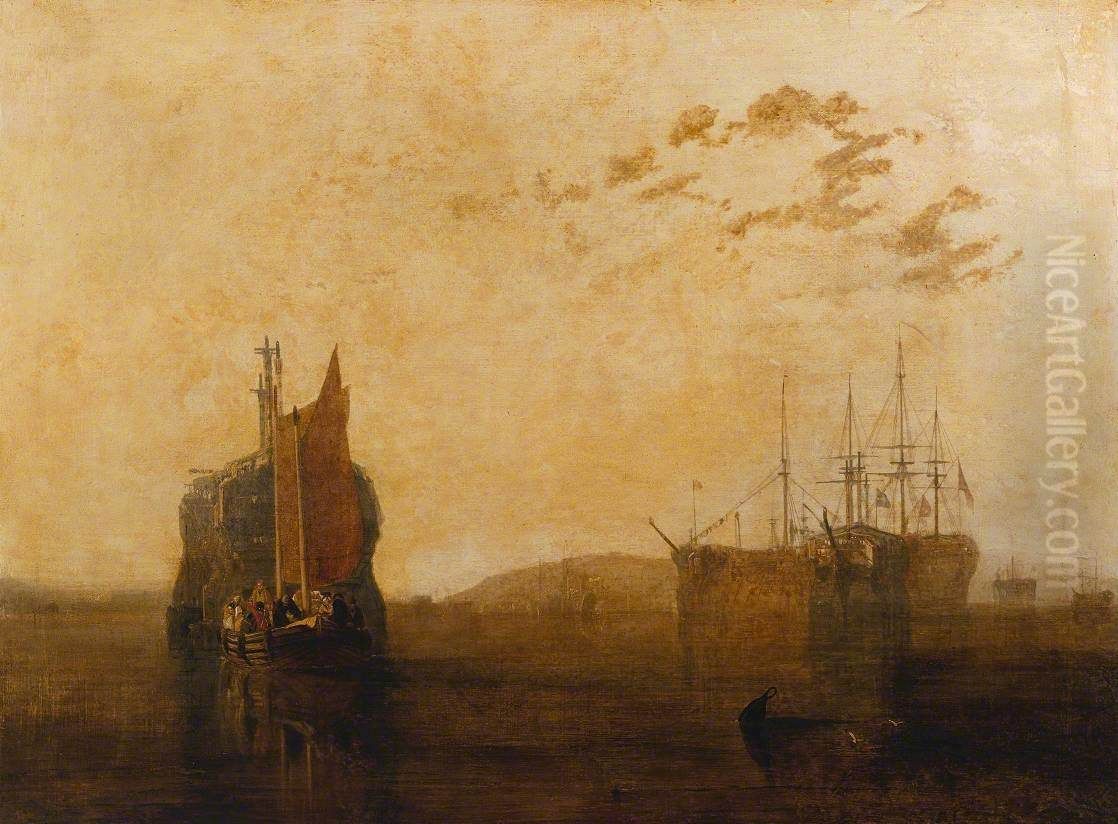 Hulks on the Tamar Oil Painting by J. M. W. Turner