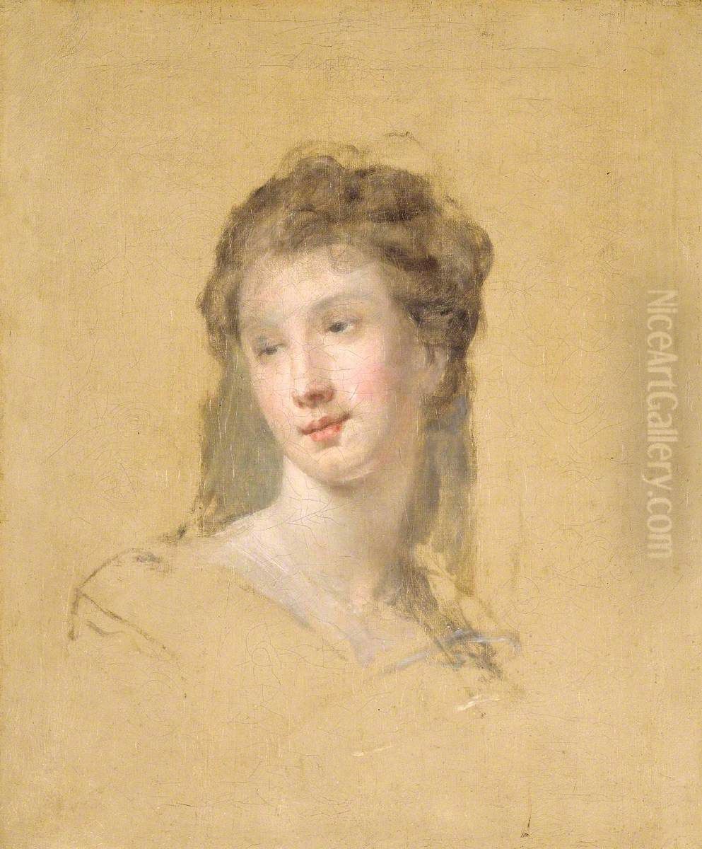 Head of a Lady, Called Lady Pembroke Oil Painting by William Hogarth