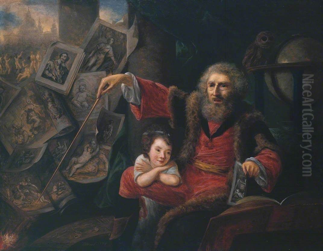 Sketch for 'The Conjuror' Oil Painting by Nathaniel Hone