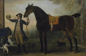 Life-Size Horse with Huntsman Blowing a Horn