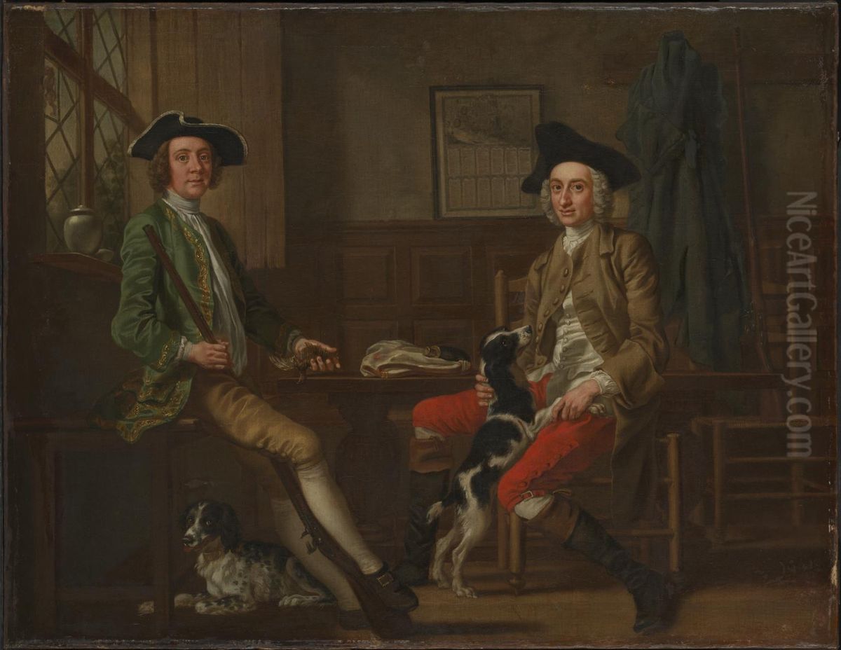 Thomas Nuthall and his Friend Hambleton Custance Oil Painting by Francis Hayman