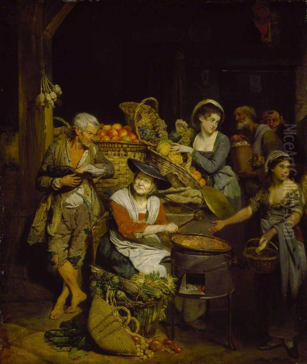 A Florentine Fruit Stall Oil Painting by Johann Zoffany