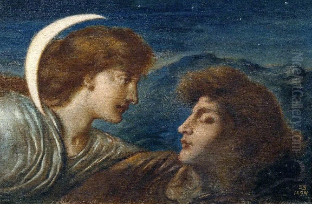 The Moon and Sleep Oil Painting by Simeon Solomon