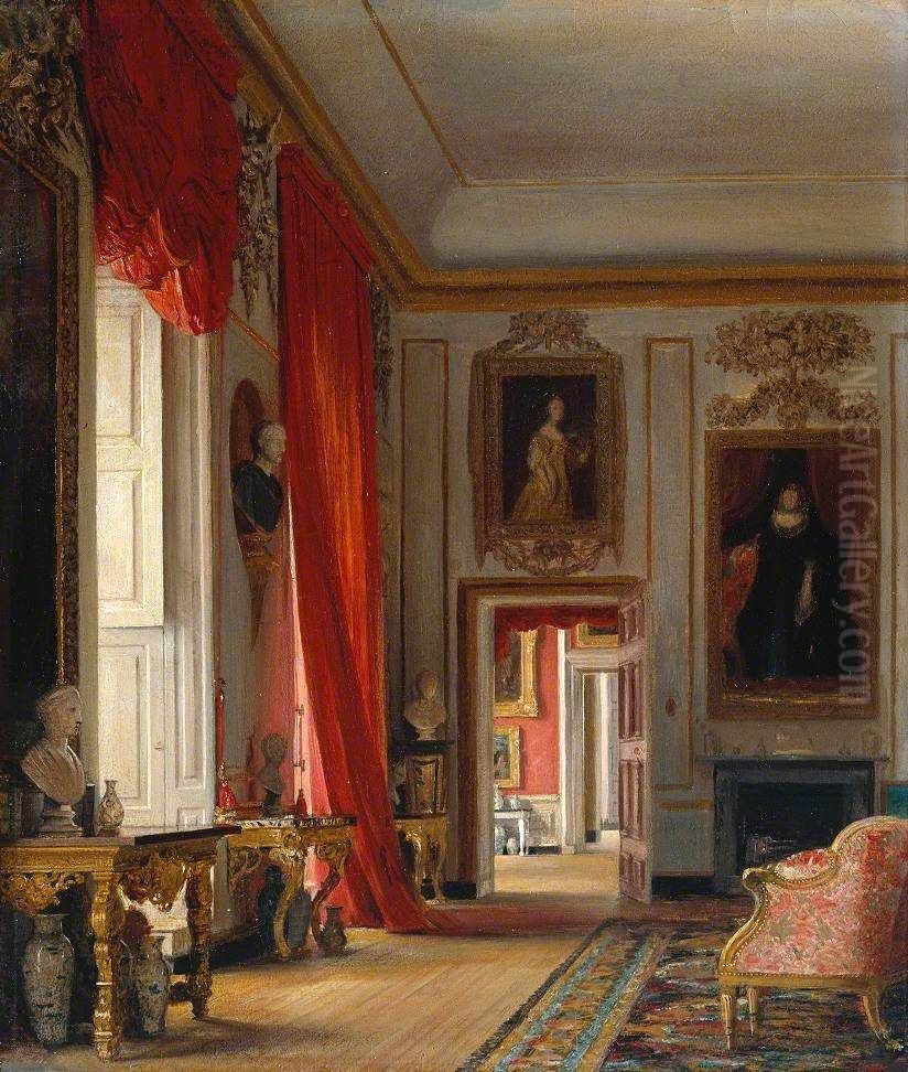 Sketch of a Seated Male Figure in Van Dyck Costume (1844) Oil Painting by Charles Robert Leslie