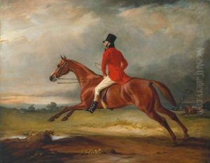 Major Healey, Wearing Raby Hunt Uniform, Riding with the Sedgefield Hunt