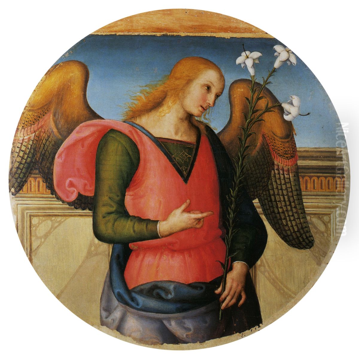 Archangel Gabriel Oil Painting by Pietro Vannucci Perugino
