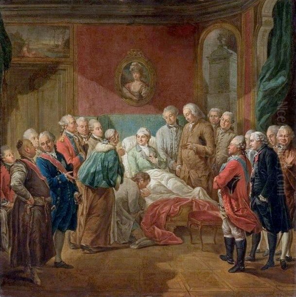 Reception of a miller from Marymont. Oil Painting by Friedrich Anton Lohrmann