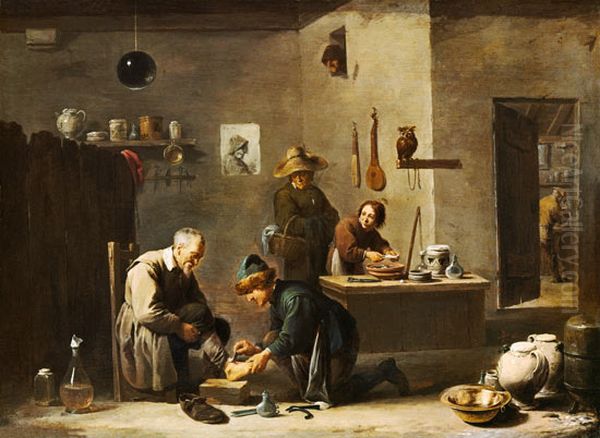 The Village Doctor Oil Painting by David Teniers the Younger