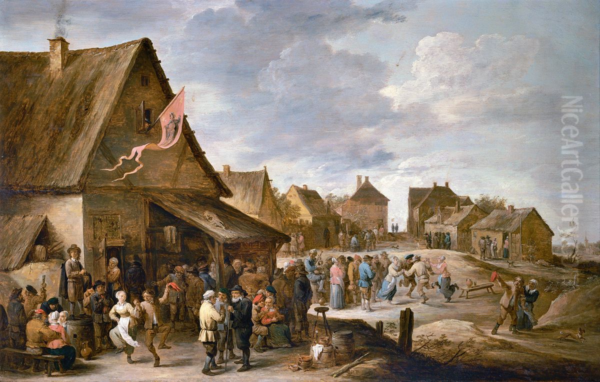 Village Feast Oil Painting by David Teniers the Younger