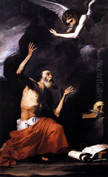 San Girolamo e l'Angelo del Giudizio Oil Painting by Jusepe de Ribera