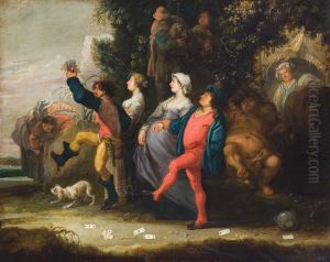 Allegory with village procession and Bacchus