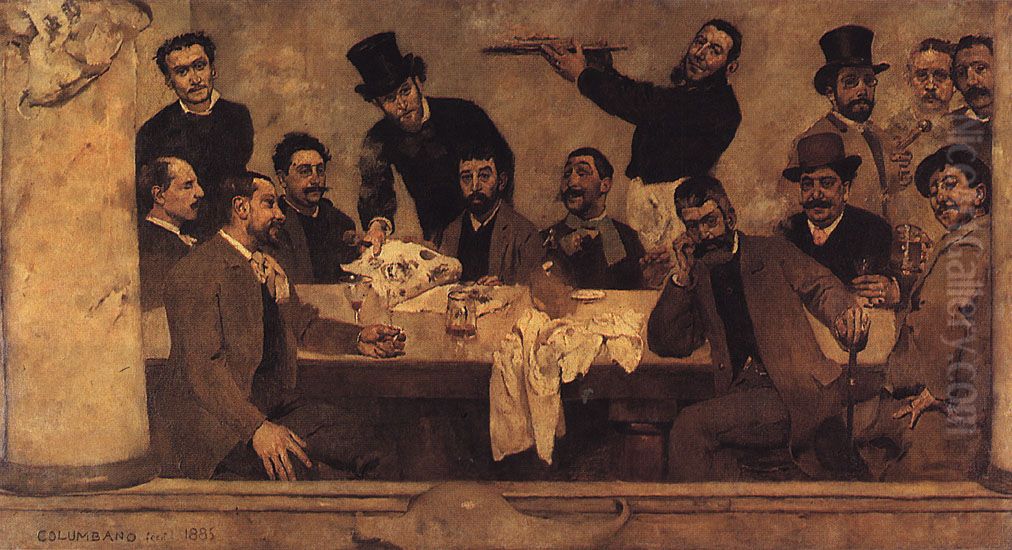 The Group of Leao Oil Painting by Columbano Bordalo Pinheiro