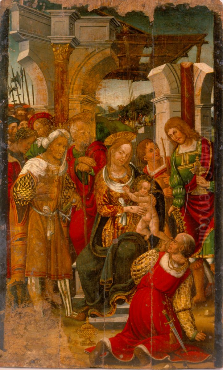 Taula de l'Adoracio dels reis mags Oil Painting by Mestre de Balaguer