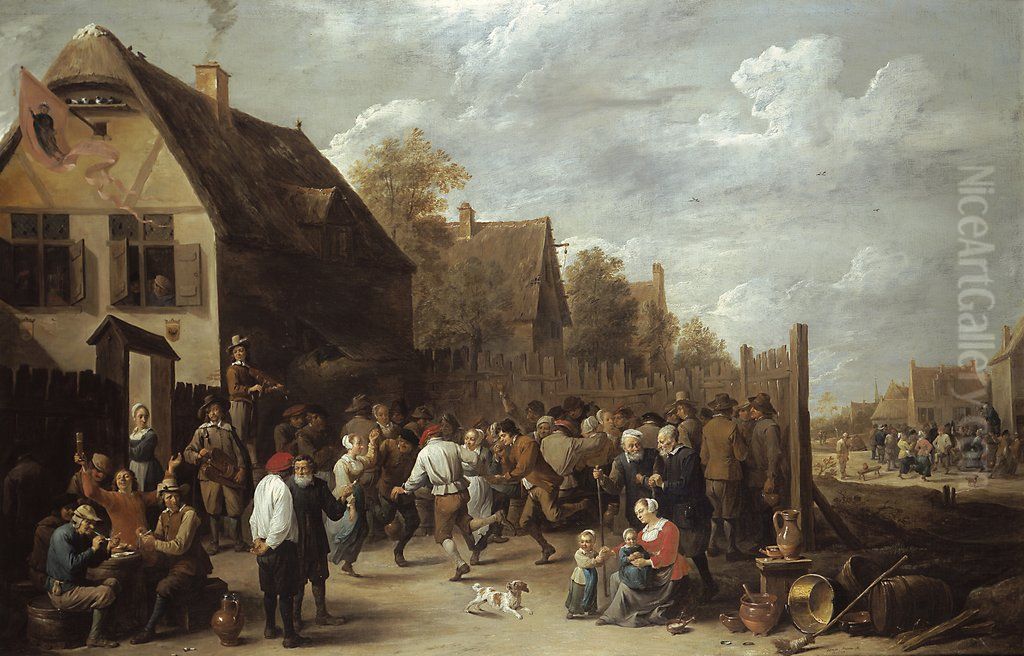 Village Festival Oil Painting by David Teniers the Younger