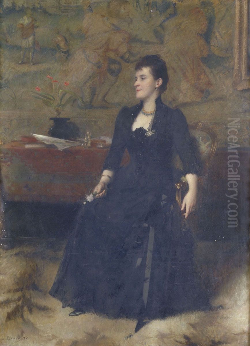 Portrait de Madame Rachou Oil Painting by Henri Rachou