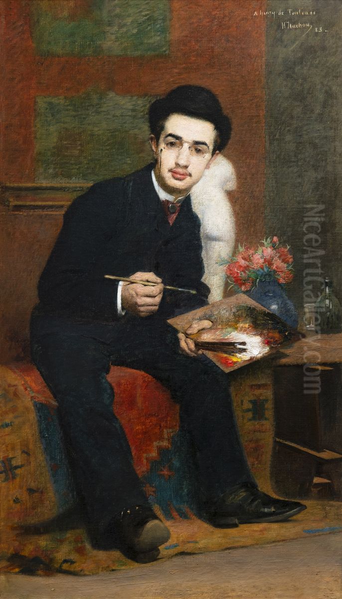 Portrait de Toulouse-Lautrec Oil Painting by Henri Rachou