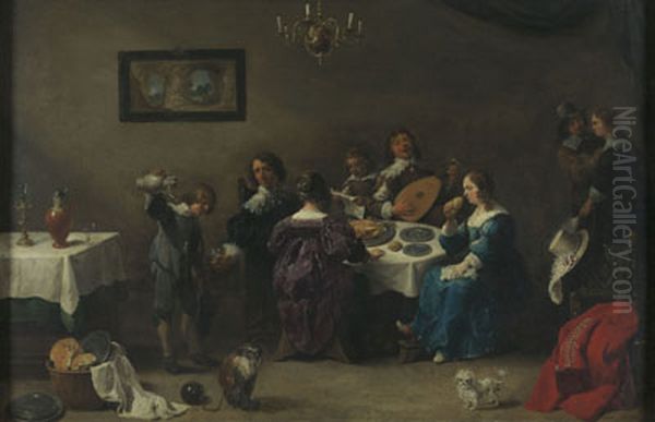 Allegory of the Five Senses Oil Painting by David Teniers the Younger