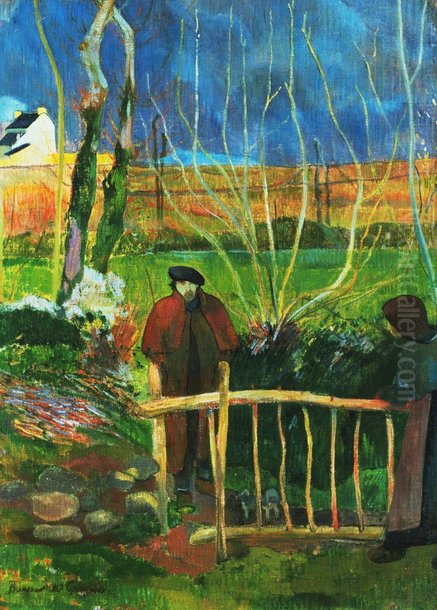 Bonjour Monsieur Gauguin Oil Painting by Paul Gauguin