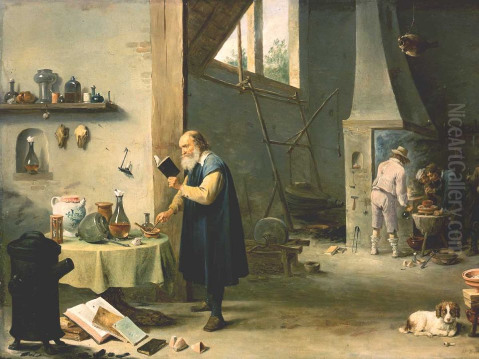 The Alchemist Oil Painting by David Teniers the Younger