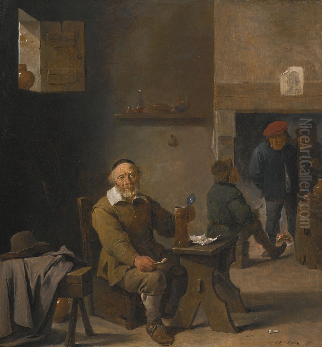 A Peasants in an Inn Oil Painting by David Teniers the Younger
