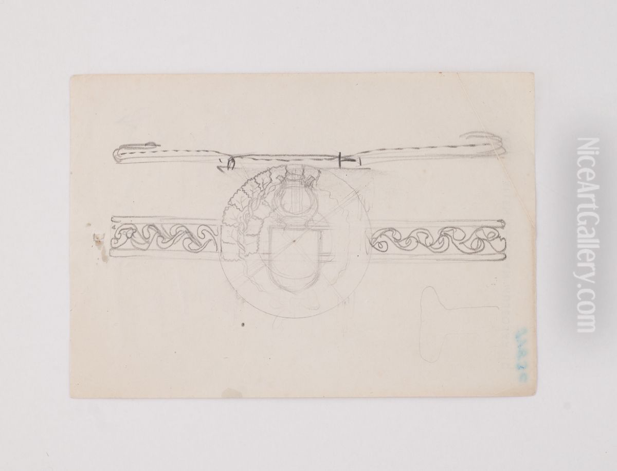 Kunniaristi-luonnos Oil Painting by Akseli Valdemar Gallen-Kallela