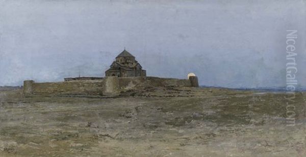 Hripsime monastery Oil Painting by Vardges Sureniants