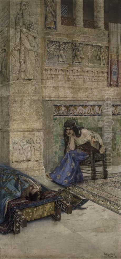 Semiramis and dead Ara the Beautiful Oil Painting by Vardges Sureniants