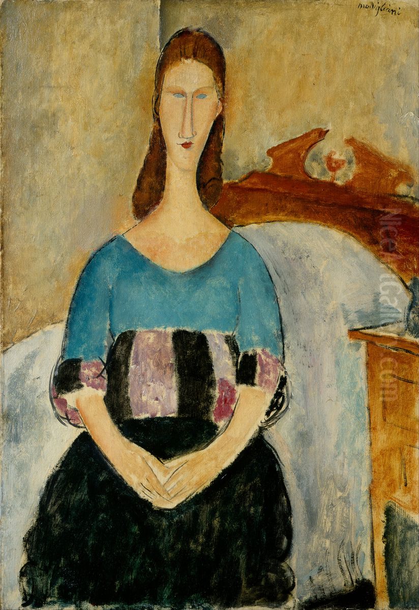 Portrait of Jeanne Hebuterne, Seated, 1918 Oil Painting by Amedeo Modigliani