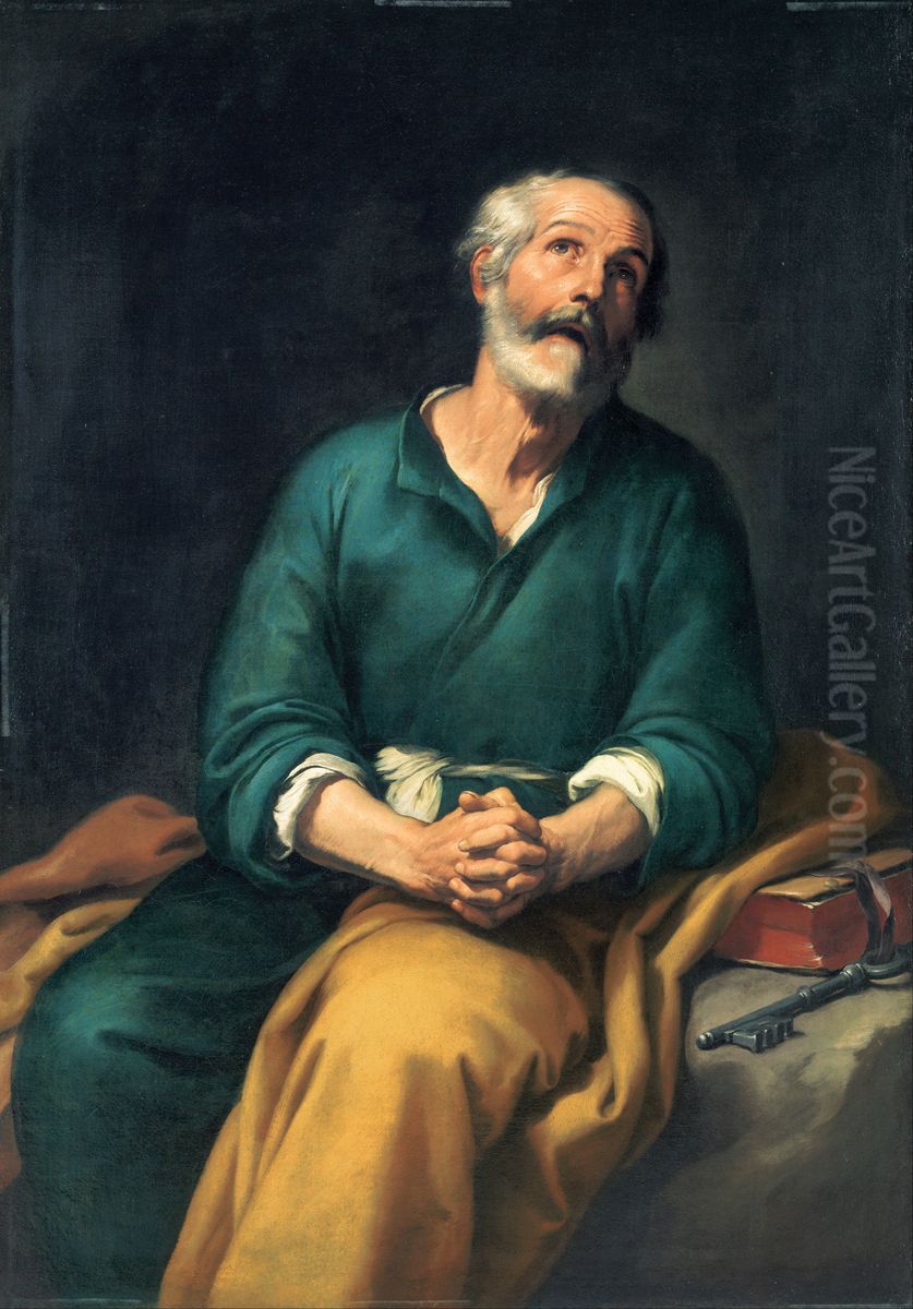 Saint Peter in Tears Oil Painting by Bartolome Esteban Murillo