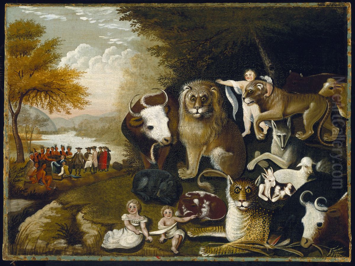 The Peaceable Kingdom Oil Painting by Edward Hicks