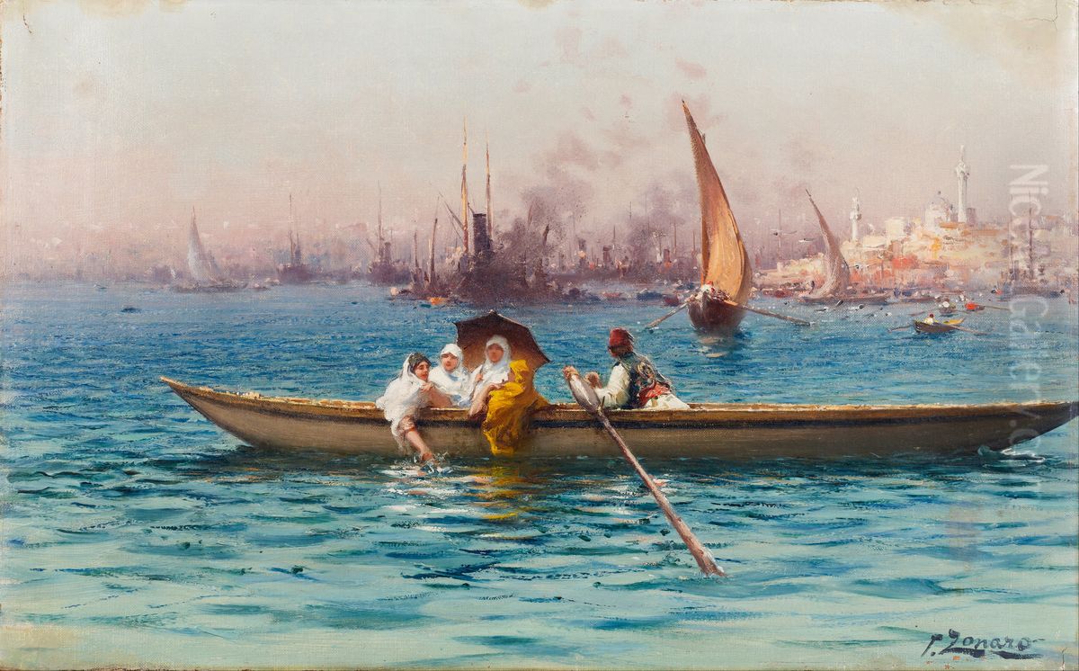 Amusement on the Caique Oil Painting by Fausto Zonaro