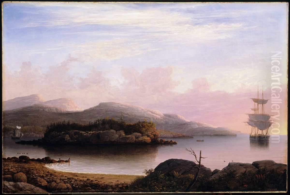 Off Mount Desert Island Oil Painting by Fitz Henry Lane