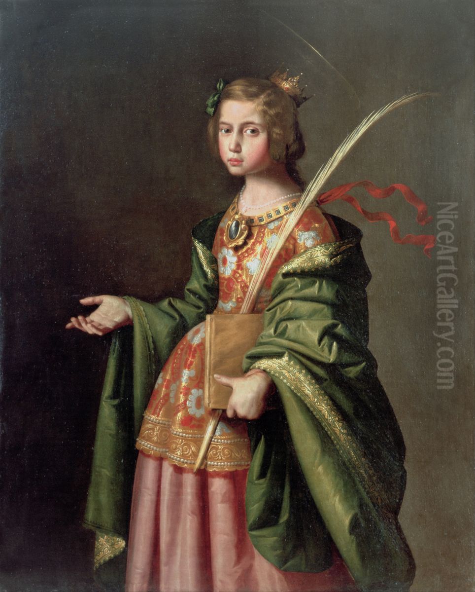 Santa Isabel de Turingia Oil Painting by Francisco De Zurbaran