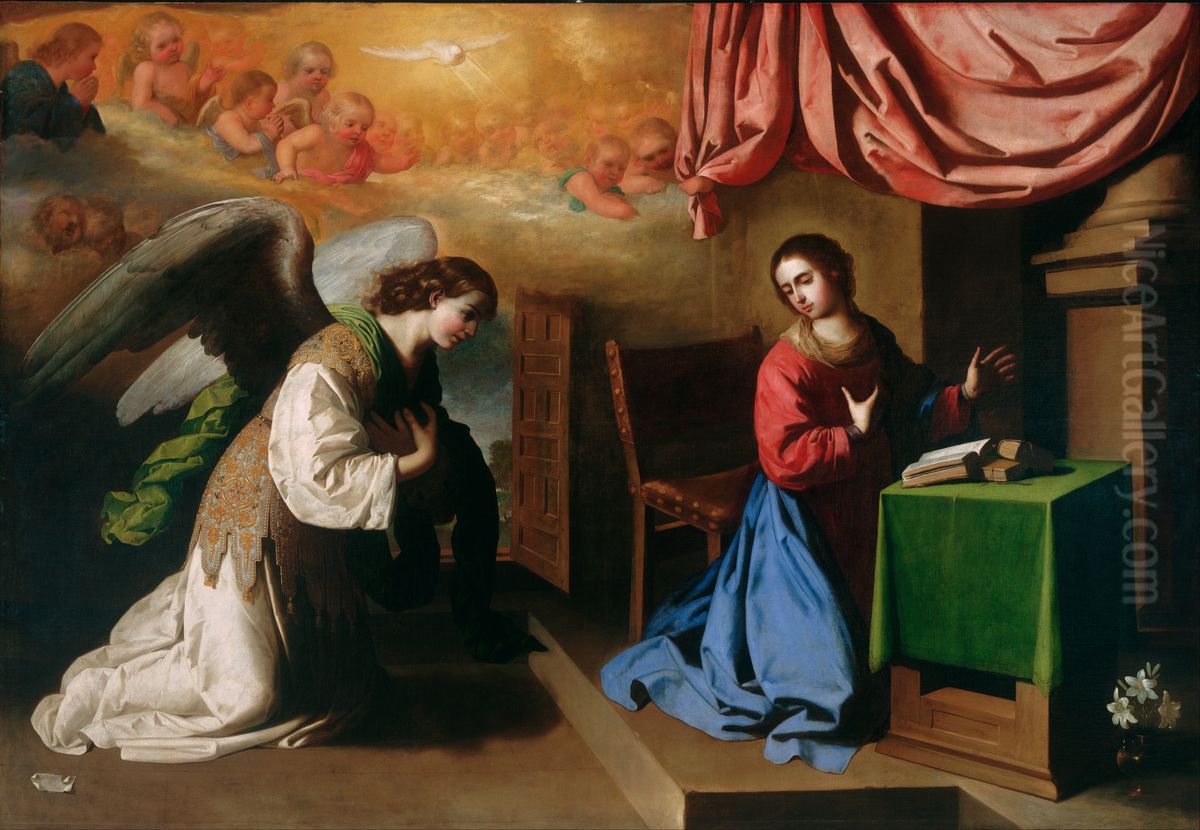 Annunciation Oil Painting by Francisco De Zurbaran